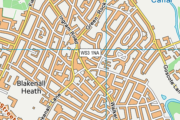 WS3 1NA map - OS VectorMap District (Ordnance Survey)
