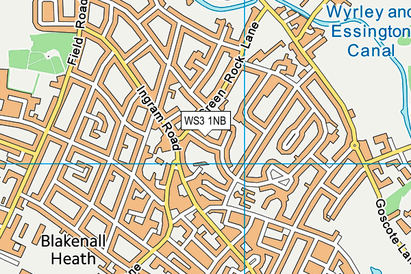 WS3 1NB map - OS VectorMap District (Ordnance Survey)