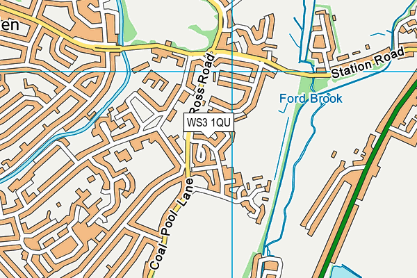 WS3 1QU map - OS VectorMap District (Ordnance Survey)