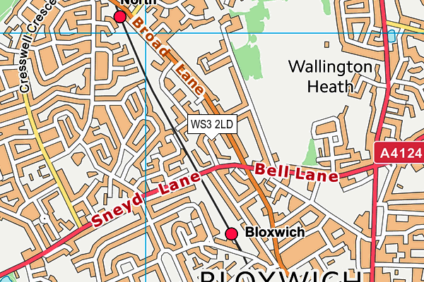 WS3 2LD map - OS VectorMap District (Ordnance Survey)