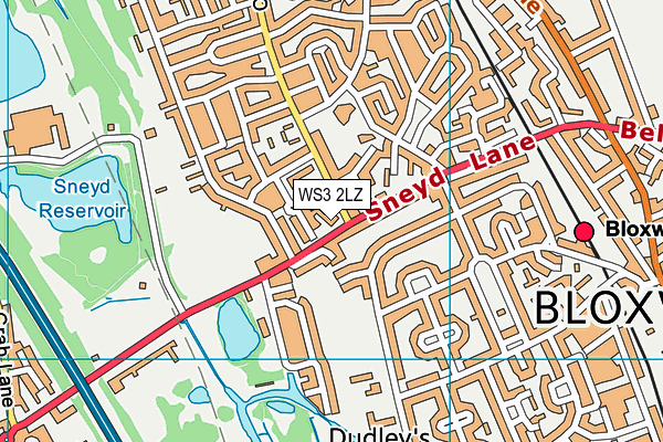 WS3 2LZ map - OS VectorMap District (Ordnance Survey)