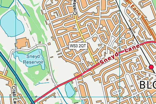 WS3 2QT map - OS VectorMap District (Ordnance Survey)