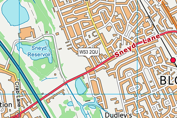 WS3 2QU map - OS VectorMap District (Ordnance Survey)