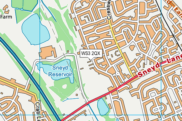 WS3 2QX map - OS VectorMap District (Ordnance Survey)