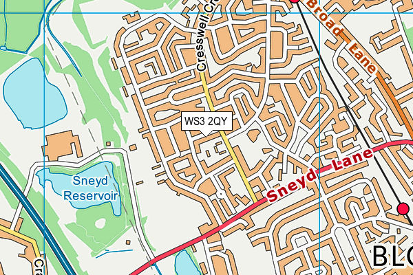 WS3 2QY map - OS VectorMap District (Ordnance Survey)