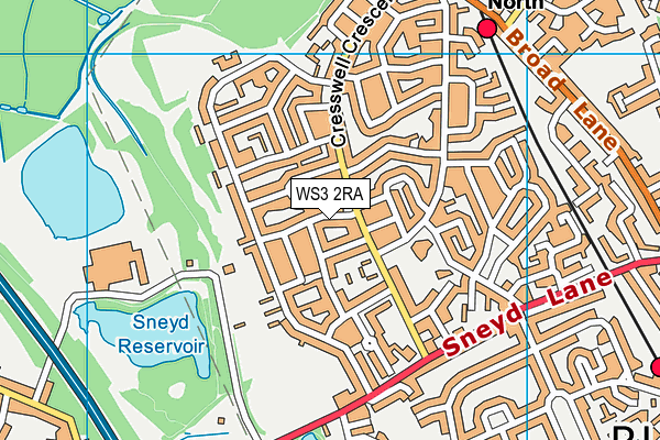 WS3 2RA map - OS VectorMap District (Ordnance Survey)