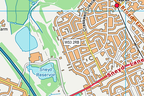 WS3 2RB map - OS VectorMap District (Ordnance Survey)