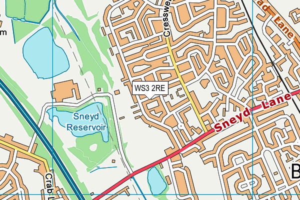 WS3 2RE map - OS VectorMap District (Ordnance Survey)