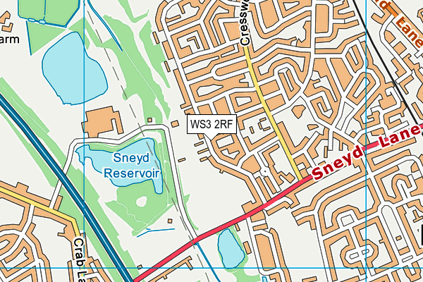WS3 2RF map - OS VectorMap District (Ordnance Survey)