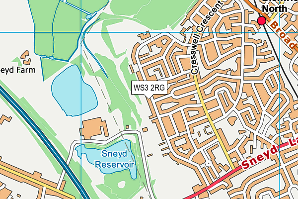 WS3 2RG map - OS VectorMap District (Ordnance Survey)