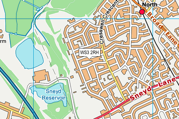 WS3 2RH map - OS VectorMap District (Ordnance Survey)