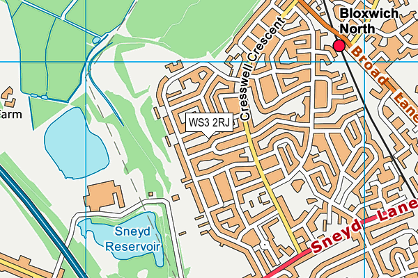 WS3 2RJ map - OS VectorMap District (Ordnance Survey)