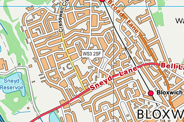WS3 2SF map - OS VectorMap District (Ordnance Survey)