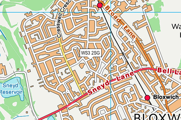 WS3 2SG map - OS VectorMap District (Ordnance Survey)