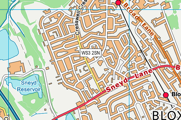 WS3 2SN map - OS VectorMap District (Ordnance Survey)