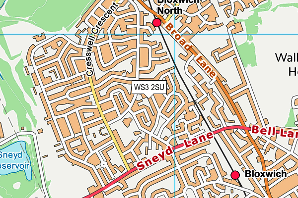 WS3 2SU map - OS VectorMap District (Ordnance Survey)