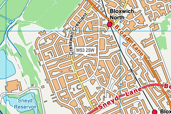WS3 2SW map - OS VectorMap District (Ordnance Survey)