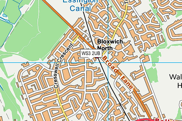 WS3 2UB map - OS VectorMap District (Ordnance Survey)