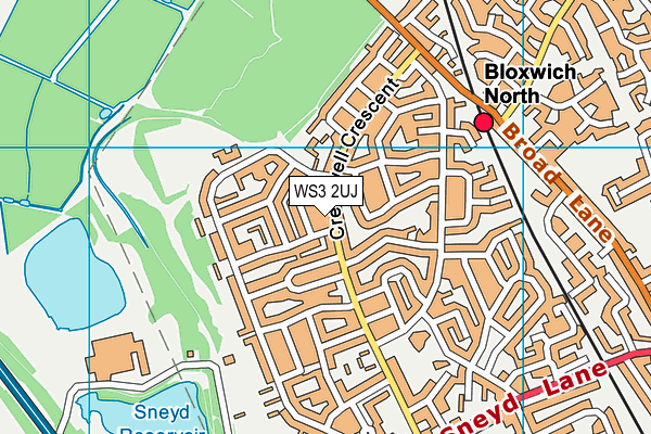 WS3 2UJ map - OS VectorMap District (Ordnance Survey)