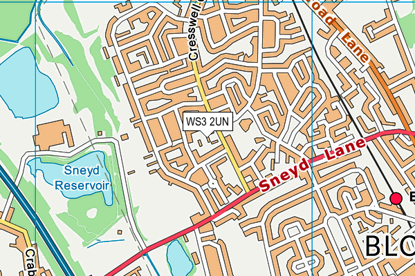 WS3 2UN map - OS VectorMap District (Ordnance Survey)
