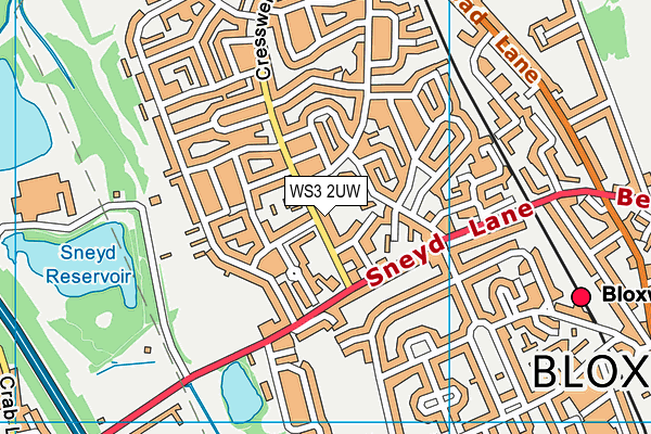 WS3 2UW map - OS VectorMap District (Ordnance Survey)
