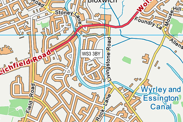 WS3 3BY map - OS VectorMap District (Ordnance Survey)