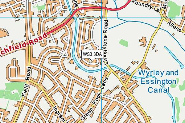 WS3 3DA map - OS VectorMap District (Ordnance Survey)