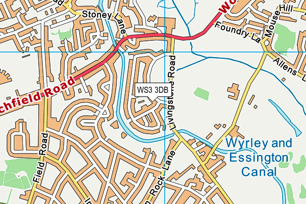 WS3 3DB map - OS VectorMap District (Ordnance Survey)