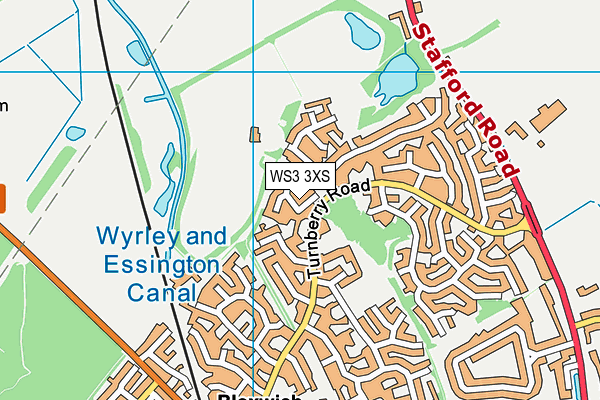 WS3 3XS map - OS VectorMap District (Ordnance Survey)