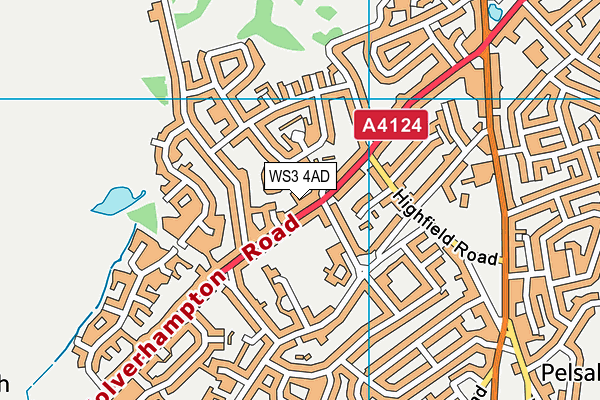 WS3 4AD map - OS VectorMap District (Ordnance Survey)