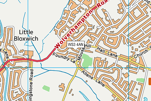 WS3 4AN map - OS VectorMap District (Ordnance Survey)