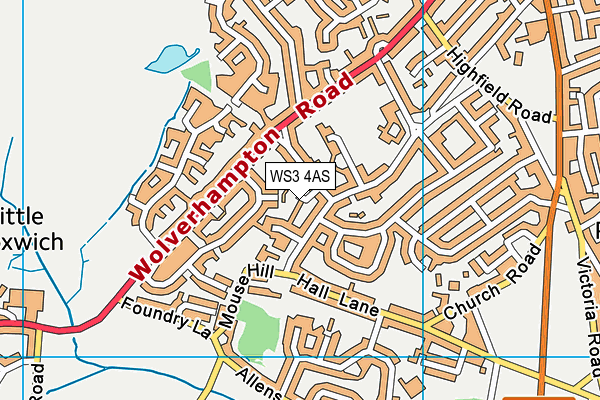WS3 4AS map - OS VectorMap District (Ordnance Survey)