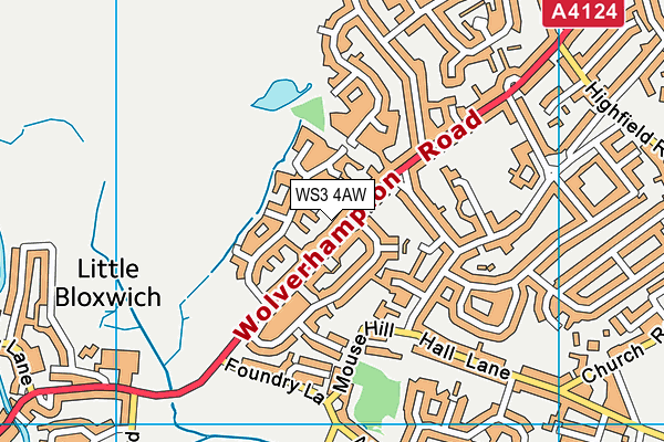 WS3 4AW map - OS VectorMap District (Ordnance Survey)