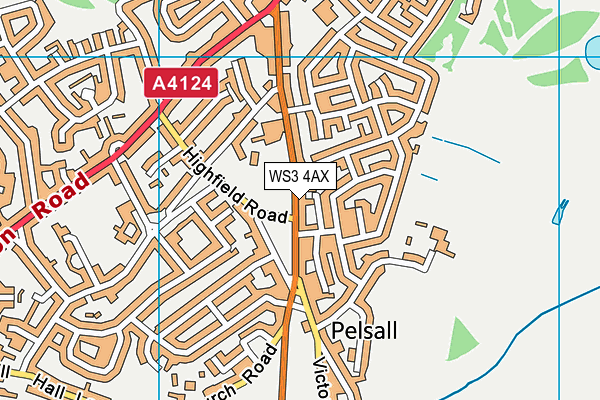 WS3 4AX map - OS VectorMap District (Ordnance Survey)