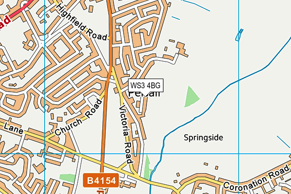 Pelsall Village Common map (WS3 4BG) - OS VectorMap District (Ordnance Survey)