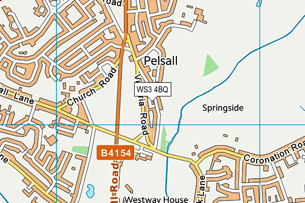 WS3 4BQ map - OS VectorMap District (Ordnance Survey)