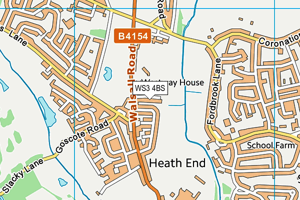 Bush Ground (Pelsall Villa Fc) (Closed) map (WS3 4BS) - OS VectorMap District (Ordnance Survey)