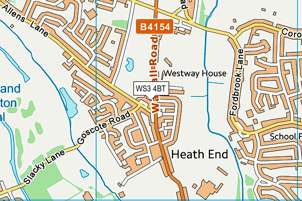 WS3 4BT map - OS VectorMap District (Ordnance Survey)