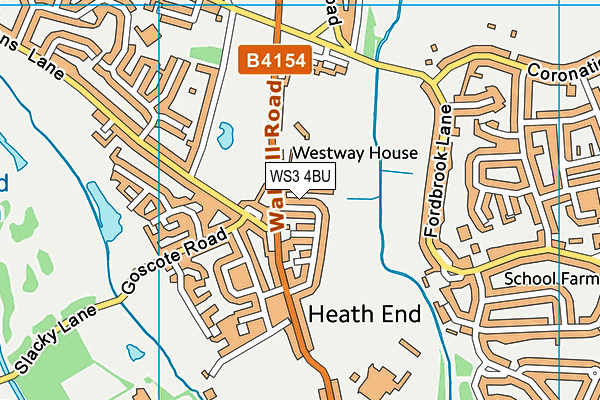 WS3 4BU map - OS VectorMap District (Ordnance Survey)