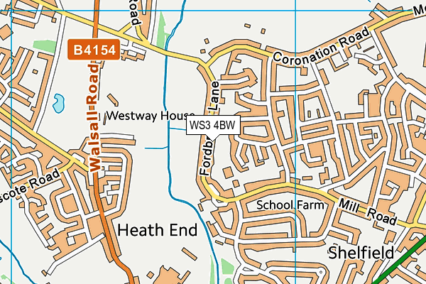 WS3 4BW map - OS VectorMap District (Ordnance Survey)