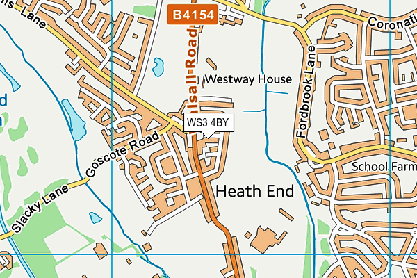 WS3 4BY map - OS VectorMap District (Ordnance Survey)