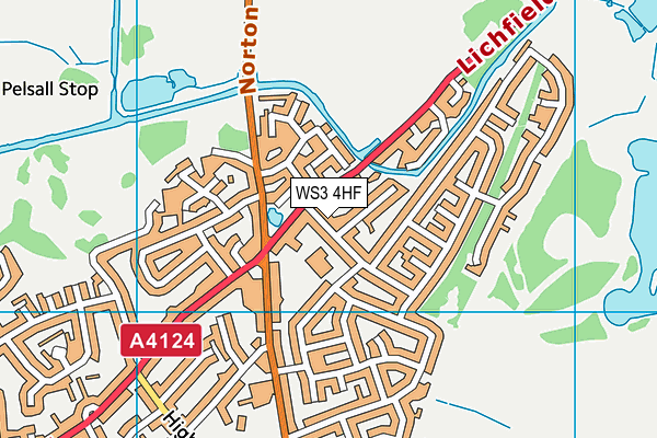 WS3 4HF map - OS VectorMap District (Ordnance Survey)