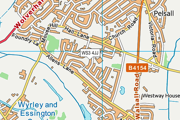 St Michael's Church of England C Primary School map (WS3 4JJ) - OS VectorMap District (Ordnance Survey)