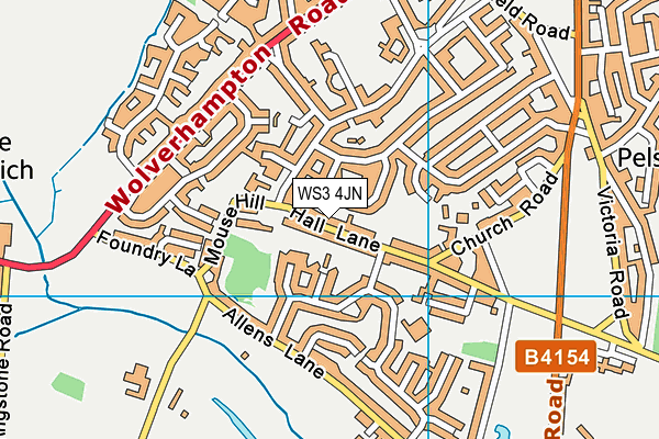 WS3 4JN map - OS VectorMap District (Ordnance Survey)
