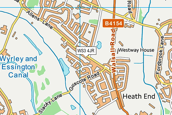WS3 4JR map - OS VectorMap District (Ordnance Survey)