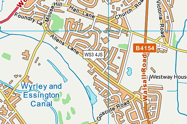 WS3 4JS map - OS VectorMap District (Ordnance Survey)
