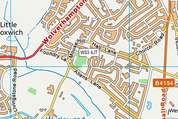WS3 4JT map - OS VectorMap District (Ordnance Survey)
