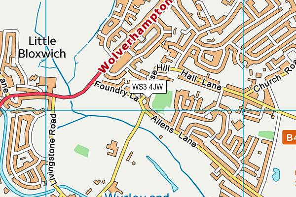 WS3 4JW map - OS VectorMap District (Ordnance Survey)