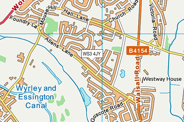 WS3 4JY map - OS VectorMap District (Ordnance Survey)