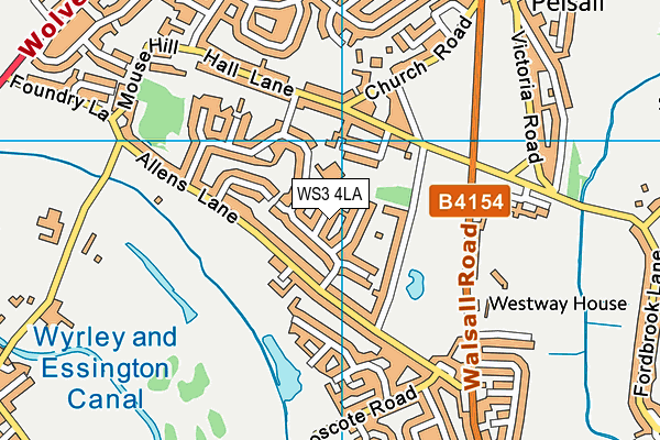 WS3 4LA map - OS VectorMap District (Ordnance Survey)